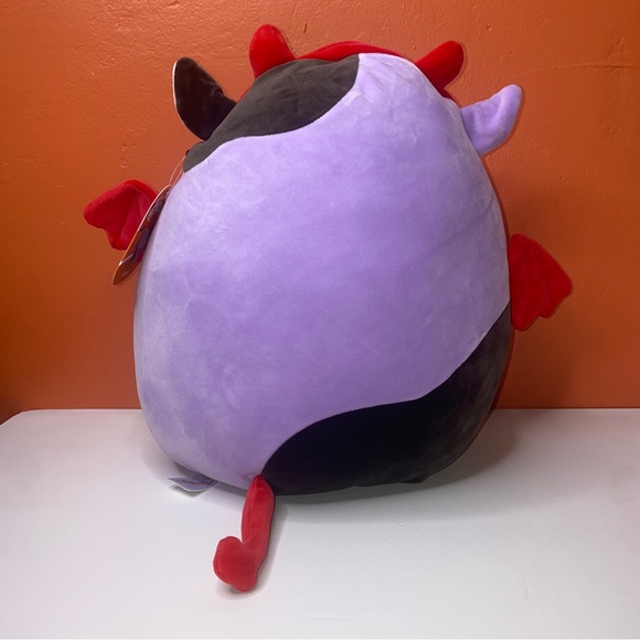 Halloween Squishmallow Alexie the Devil Cow Eating Candy Corn 12” - Picture 4 of 10